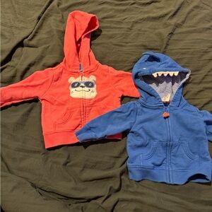 Carter’s Newborn Hoodie Jacket Bundle (2) | Puppy & Shark Zip Sweatshirts